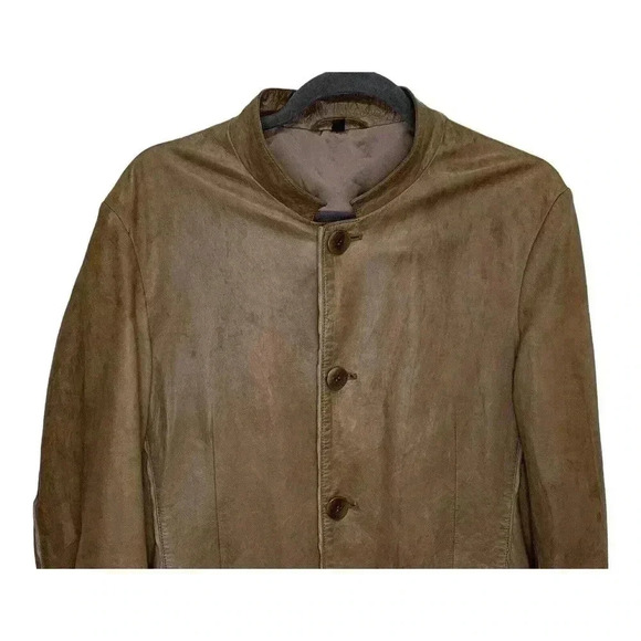 Giorgio Armani Men's 100% Soft Lambskin Leather Jacket Made In Italy Sz 48 - Picture 3 of 16